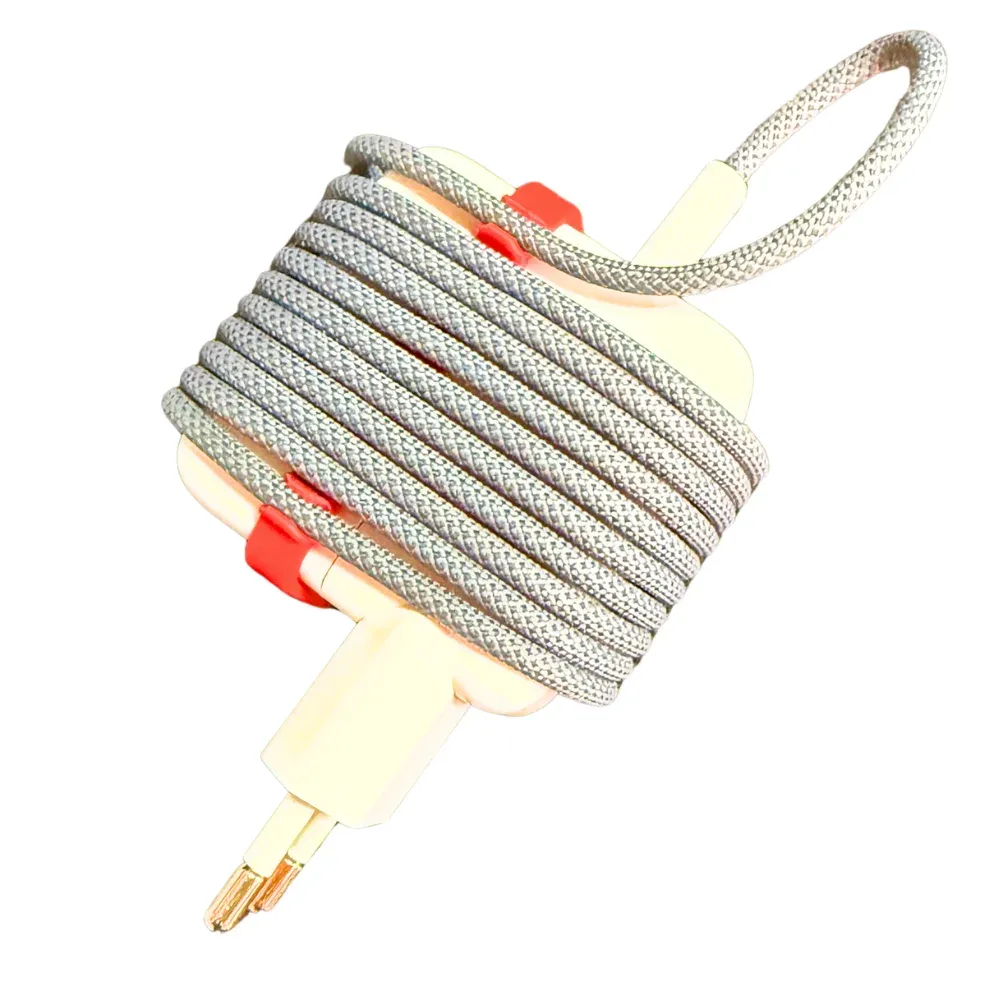 Organizator cablu tip ramă pentru încărcător Apple snur textil USB C, roșu